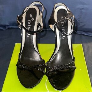 Black Strappy Women's Heels